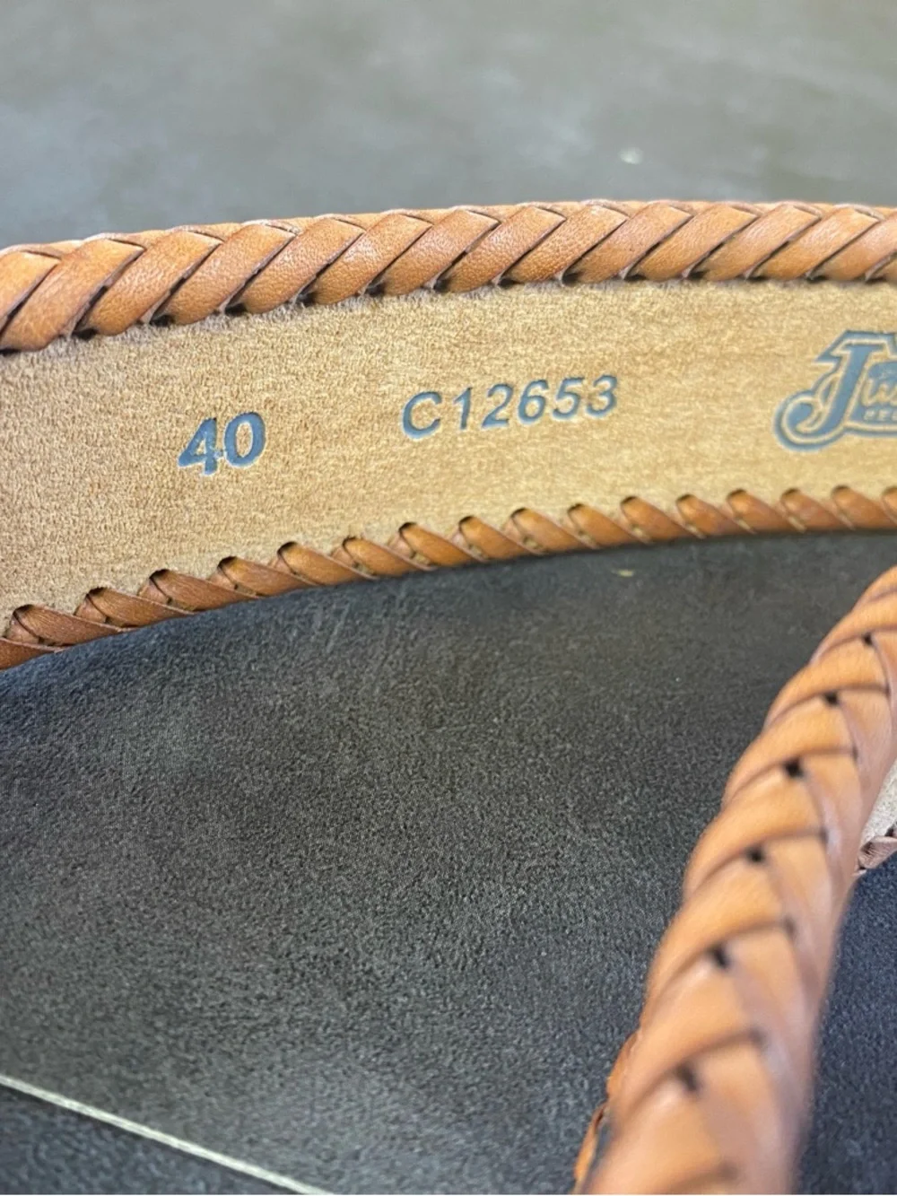 Justin Ranger Style Braided Brown Leather‎ Western Belt size 40-CLEAN